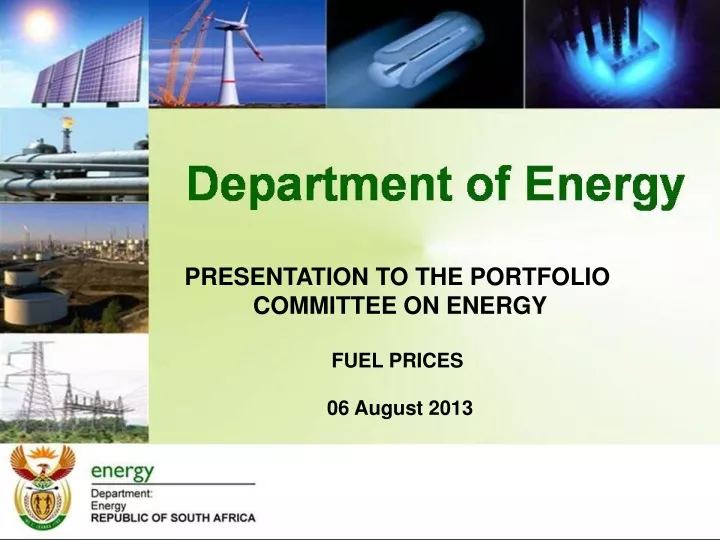presentation to the portfolio committee on energy