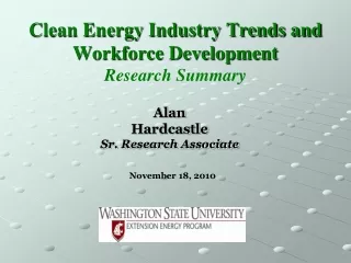 clean energy industry trends and workforce development research summary