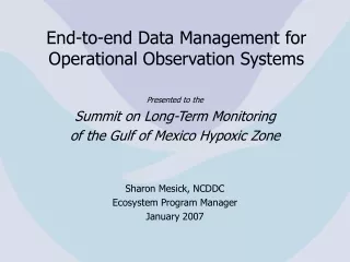 End-to-end Data Management for Operational Observation Systems
