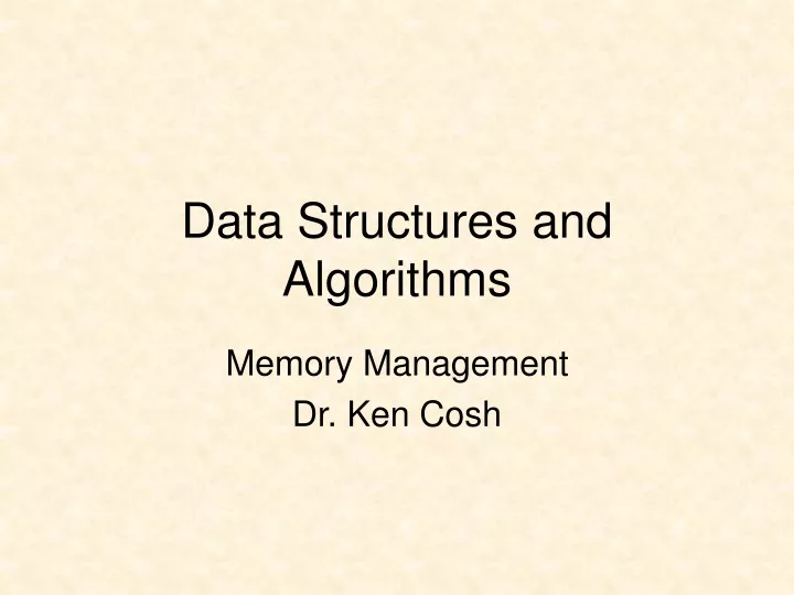 data structures and algorithms