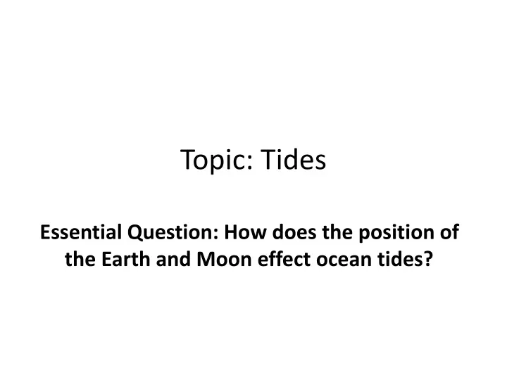 topic tides