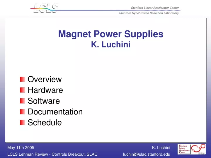 magnet power supplies k luchini