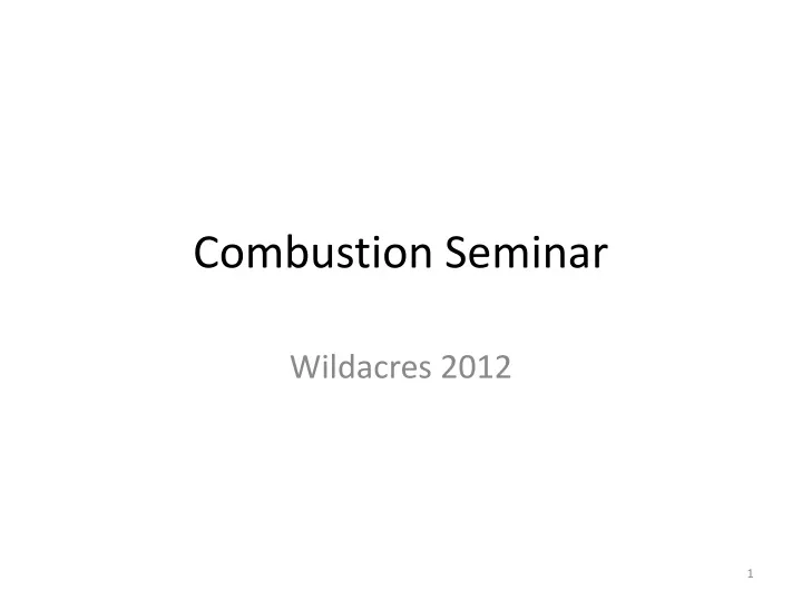 combustion seminar