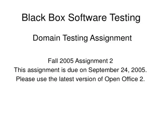 Black Box Software Testing  Domain Testing Assignment