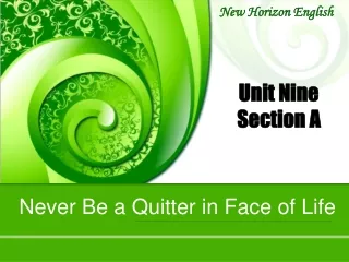 Unit Nine Section A