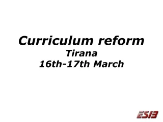 Curriculum reform Tirana 16th-17th March