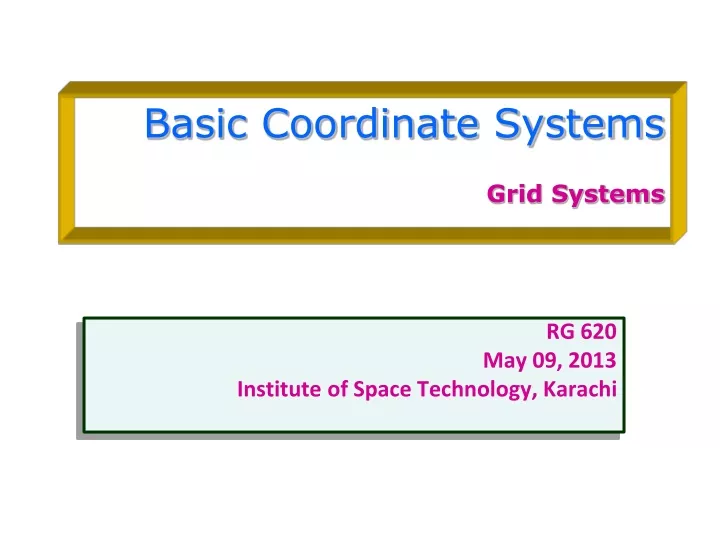 basic coordinate systems grid systems