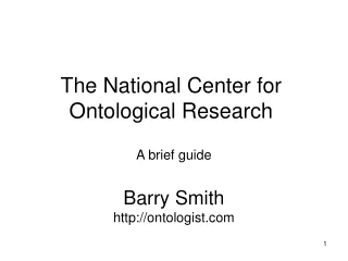 The National Center for Ontological Research