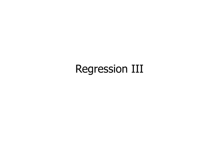 regression iii