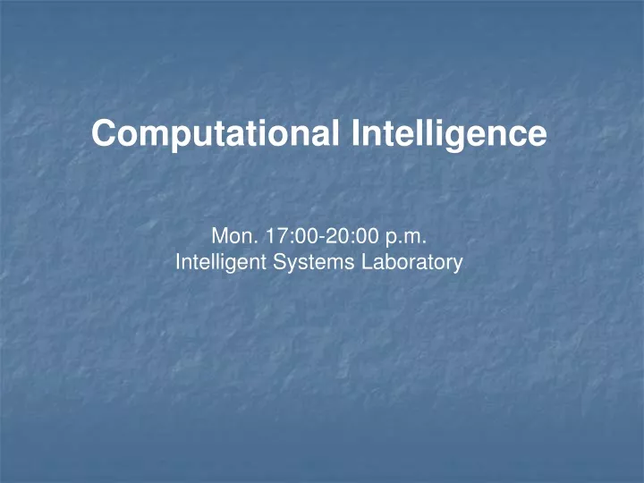 computational intelligence