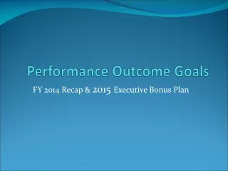 Performance Outcome Goals