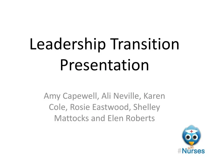 leadership transition presentation
