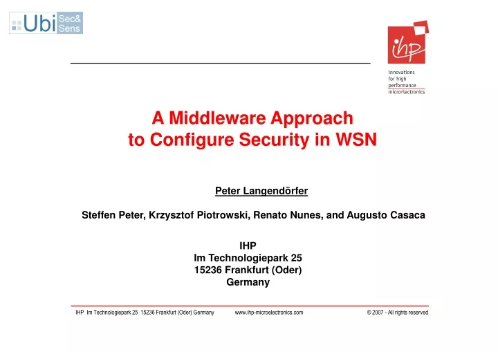 a middleware approach to configure security in wsn