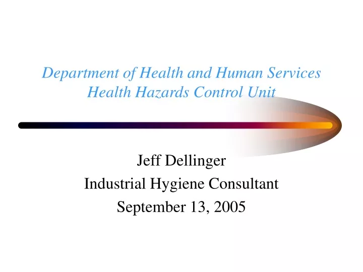 department of health and human services health hazards control unit