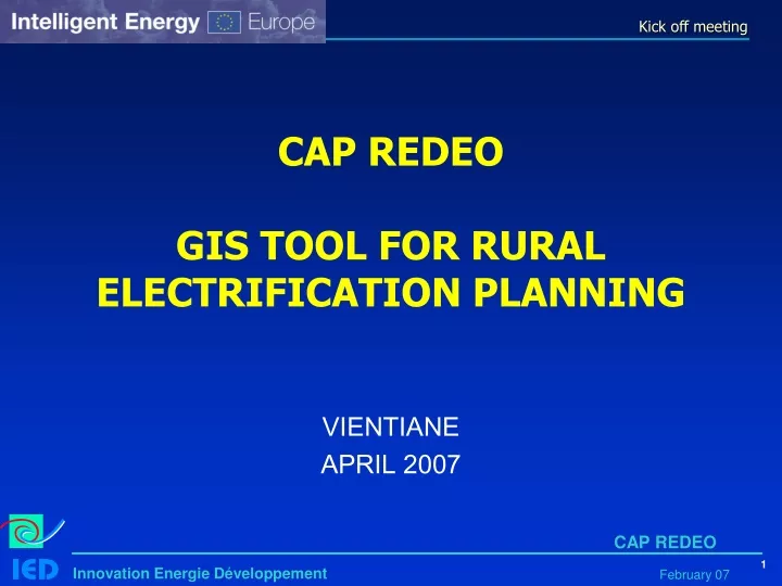 cap redeo gis tool for rural electrification planning