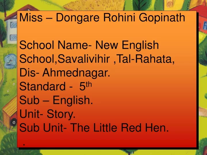 miss dongare rohini gopinath school name