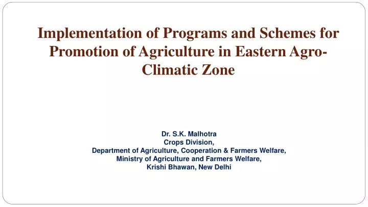 implementation of programs and schemes