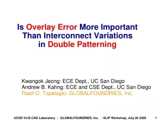 Is  Overlay Error  More Important  Than Interconnect Variations  in  Double Patterning
