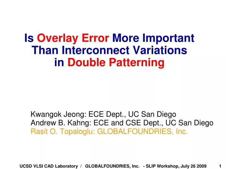 is overlay error more important than interconnect variations in double patterning