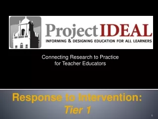 Response to Intervention: Tier 1