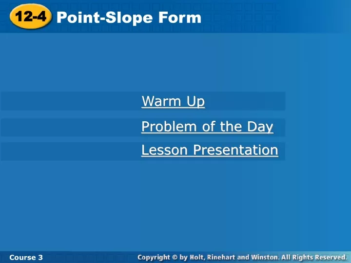point slope form