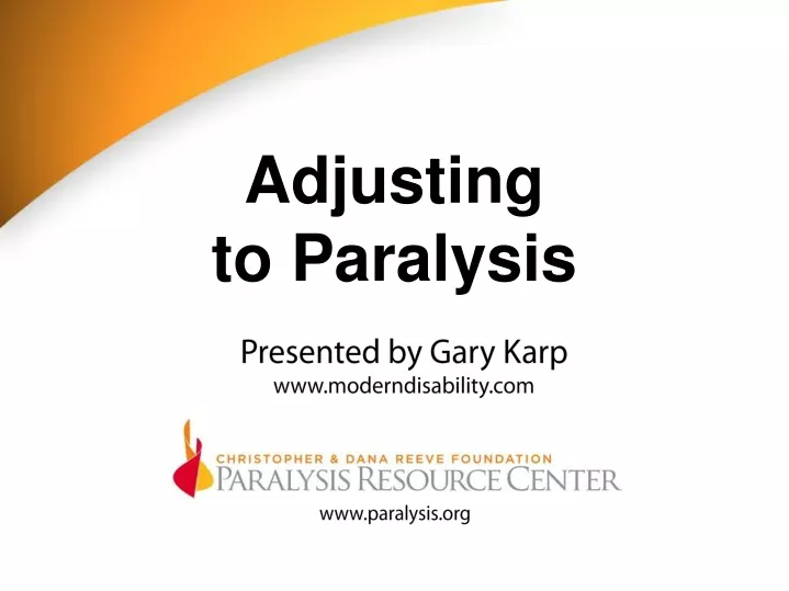 adjusting to paralysis