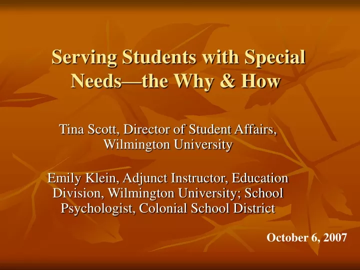 serving students with special needs the why how