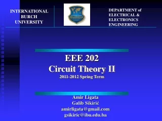 EEE  2 02 Circuit Theory II 201 1 -201 2  Spring Term