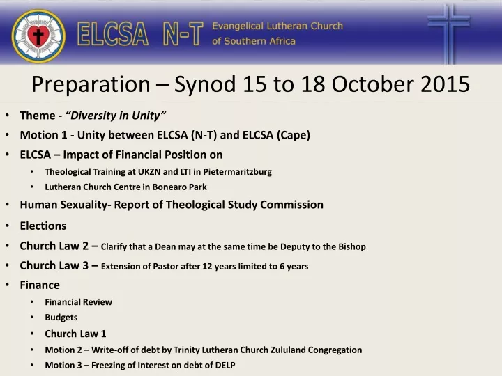 preparation synod 15 to 18 october 2015