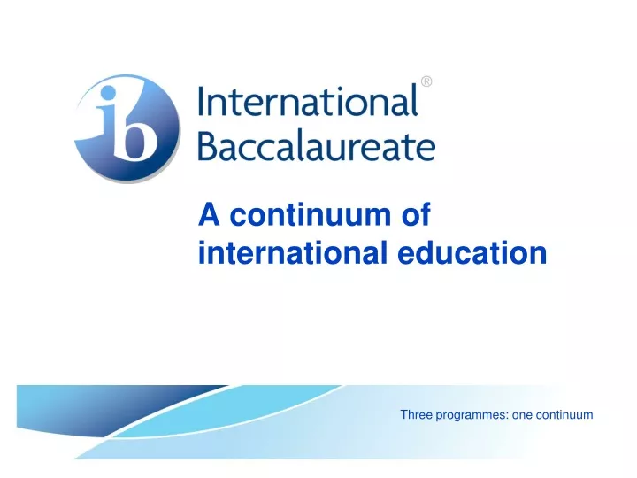 a continuum of international education