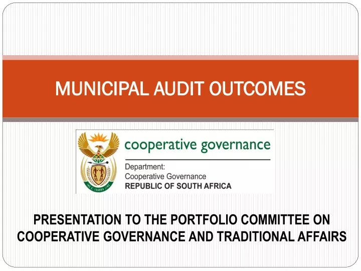 municipal audit outcomes