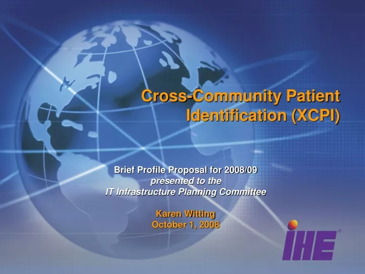 cross community patient identification xcpi