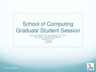 School of Computing Graduate Student Session