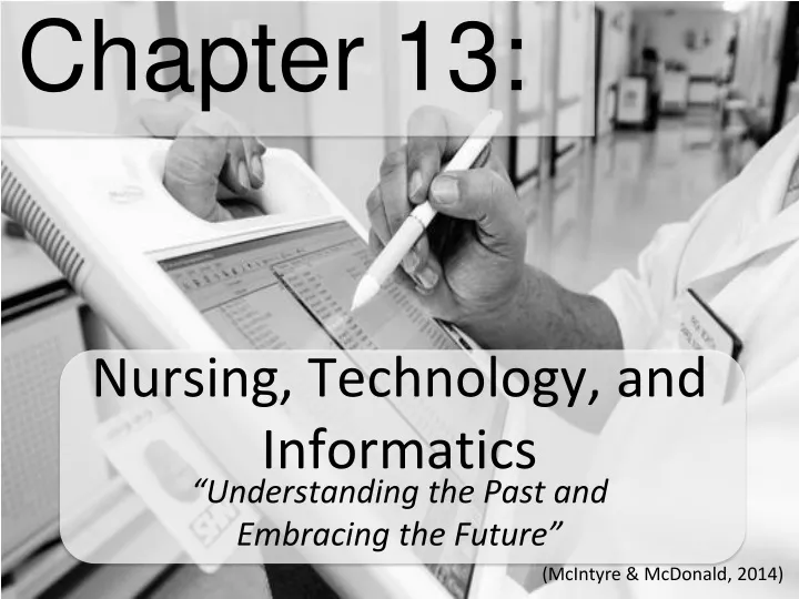 nursing technology and informatics