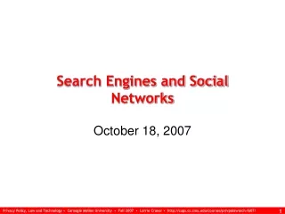 Search Engines and Social Networks