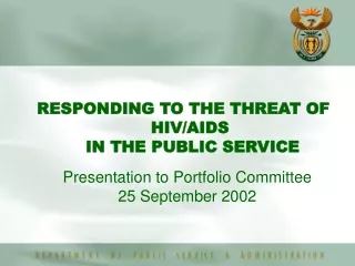Presentation to Portfolio Committee   25 September 2002