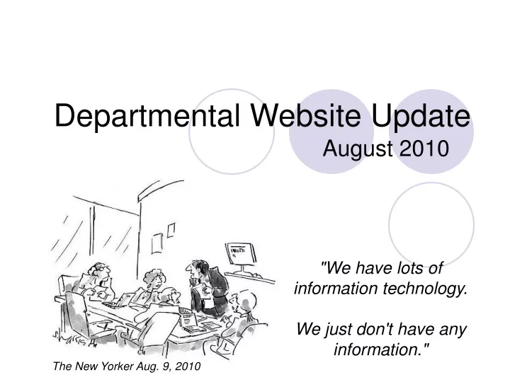 departmental website update