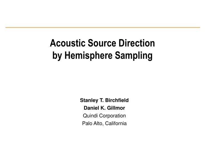 acoustic source direction by hemisphere sampling