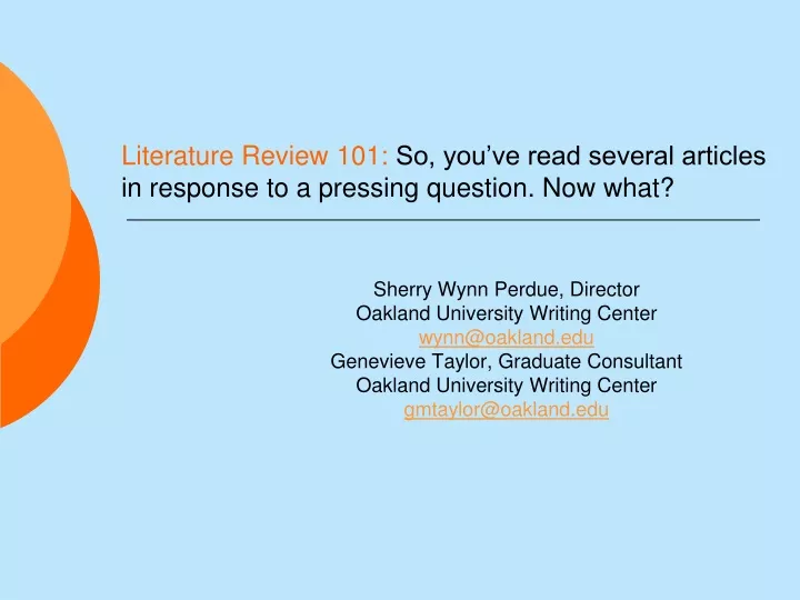 literature review 101 so you ve read several articles in response to a pressing question now what