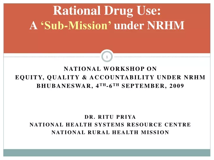 rational drug use a sub mission under nrhm
