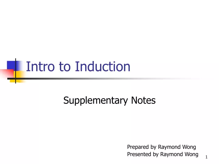 intro to induction