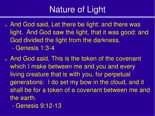 Nature of Light