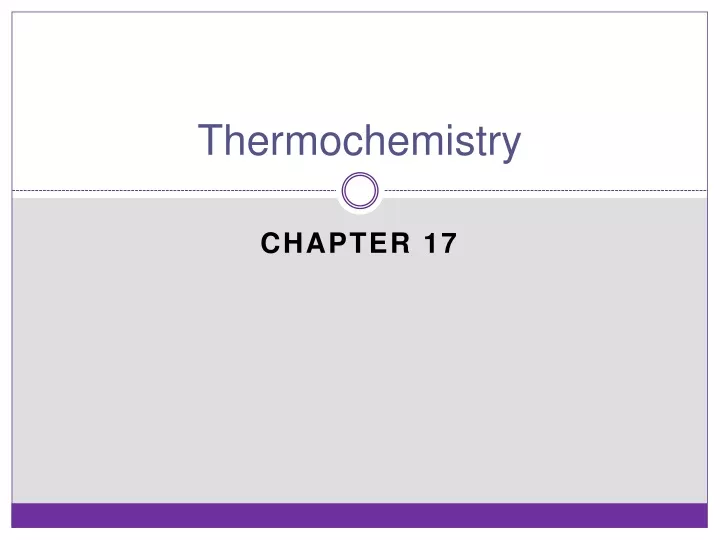 thermochemistry