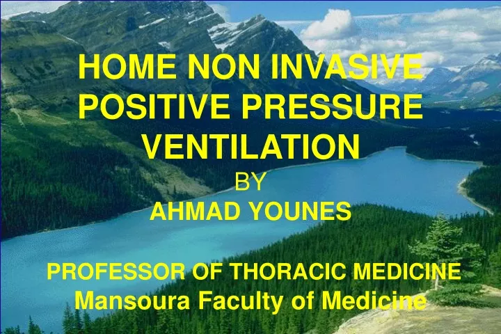 home non invasive positive pressure ventilation