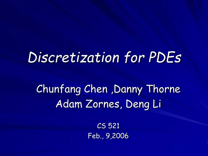 discretization for pdes