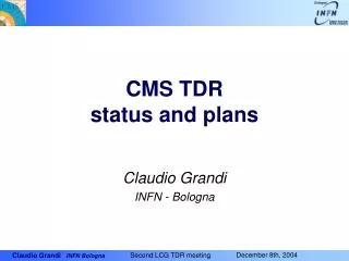 CMS TDR status and plans