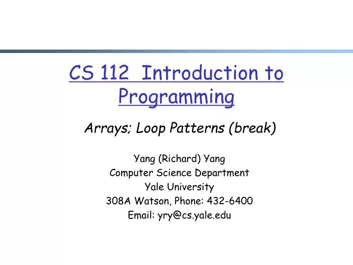 cs 112 introduction to programming