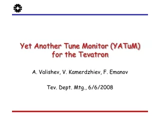 Yet Another Tune Monitor (YATuM) for the Tevatron