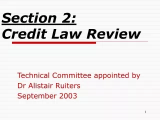 Section 2: Credit Law Review