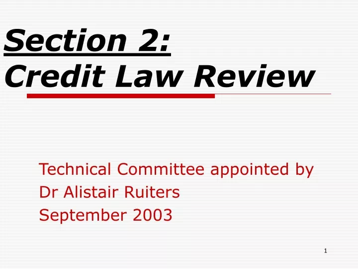 section 2 credit law review